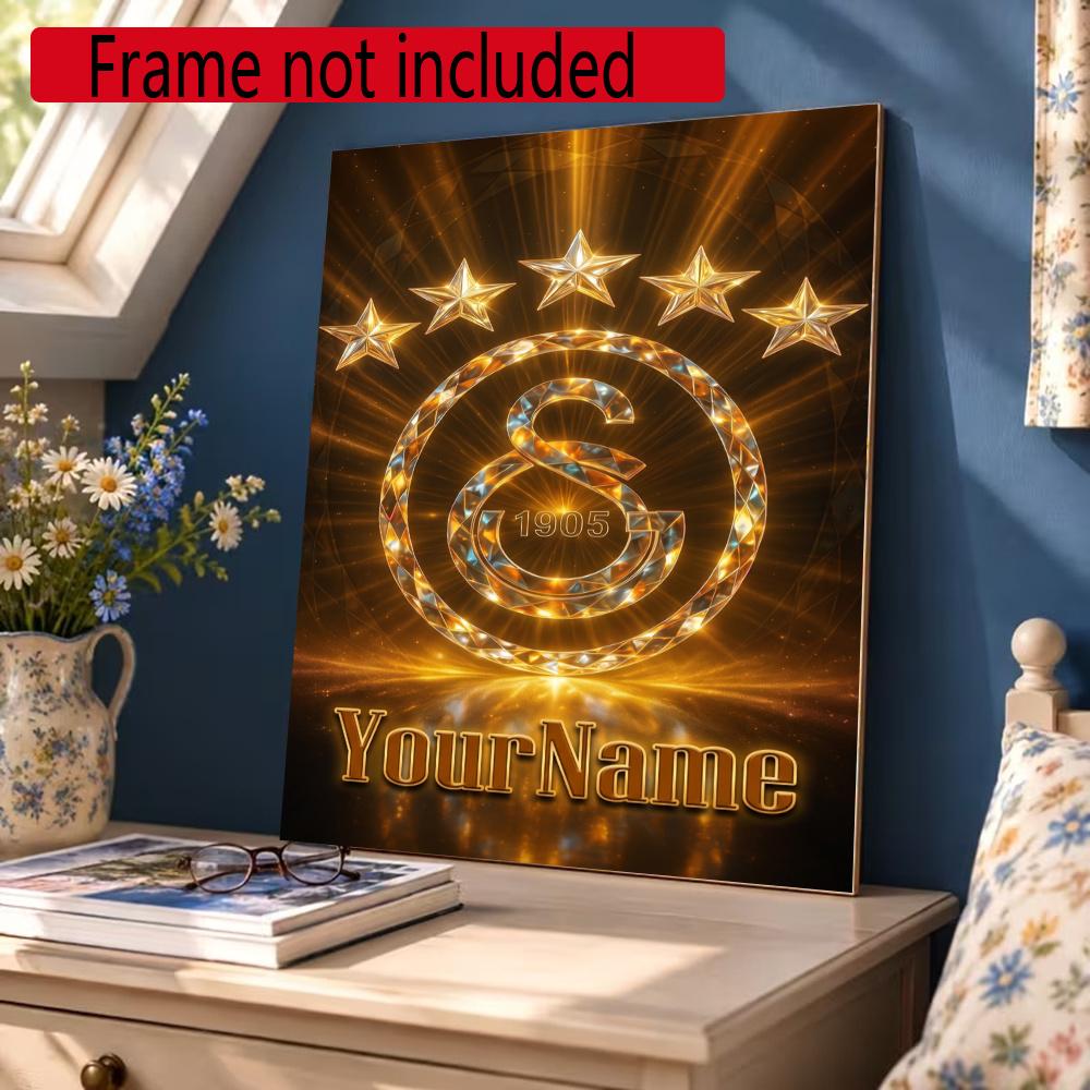 Galatasaray Customize Text Diamond Painting Round Diamond Mosaic Suitable For Beginners Diamond Painting Rhinestones Gift Frameless