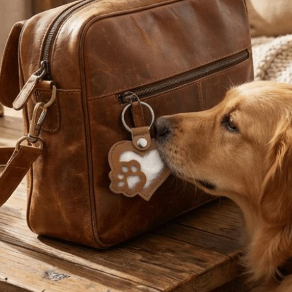 Portable Pet Hair Storage Bag Heart Shape Memorial Key Chain Dogs Paw Pendant  Funeral Supplies