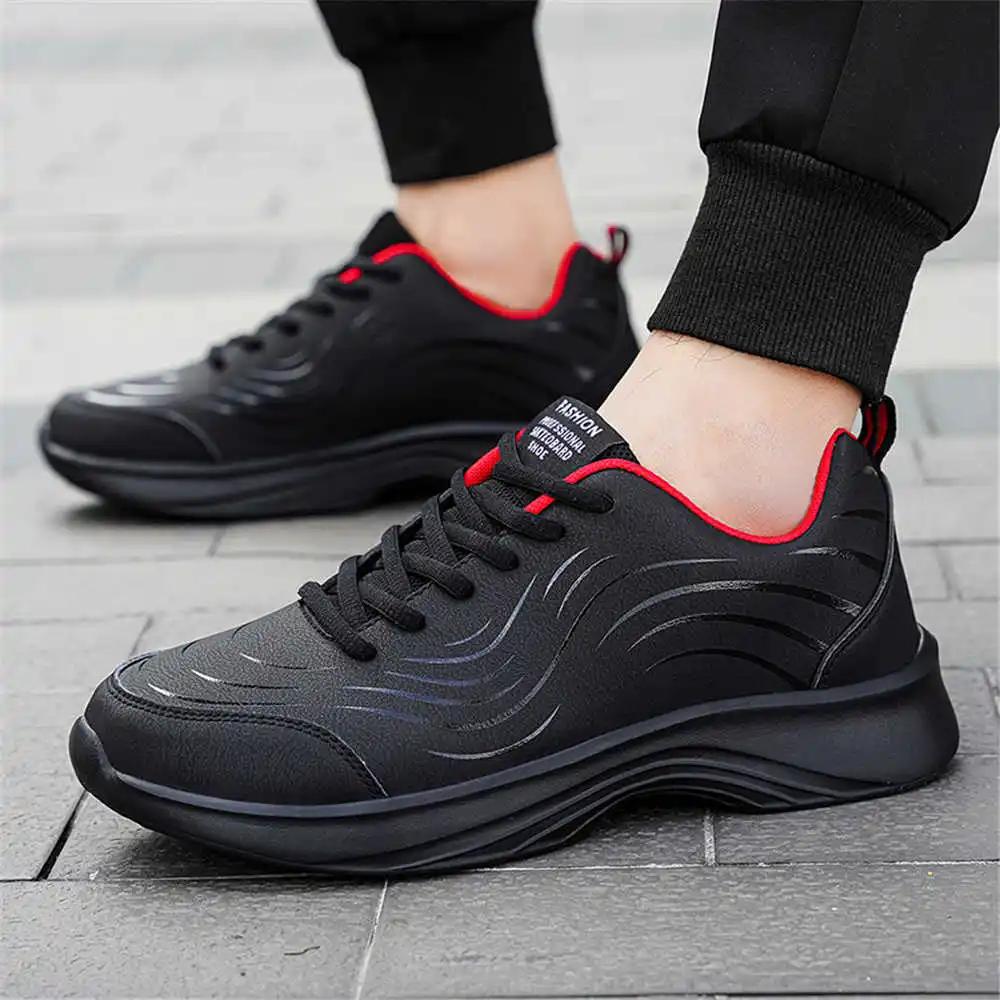 Fashion Round Tip Ecoleather Link Vip Woven Black Shoes Men Sneakers Men's Sneakers 49 Size Sports Functional Classical Upper
