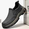 Plus Size Men's Leather Slip-On Loafers - Casual Outdoor Wear