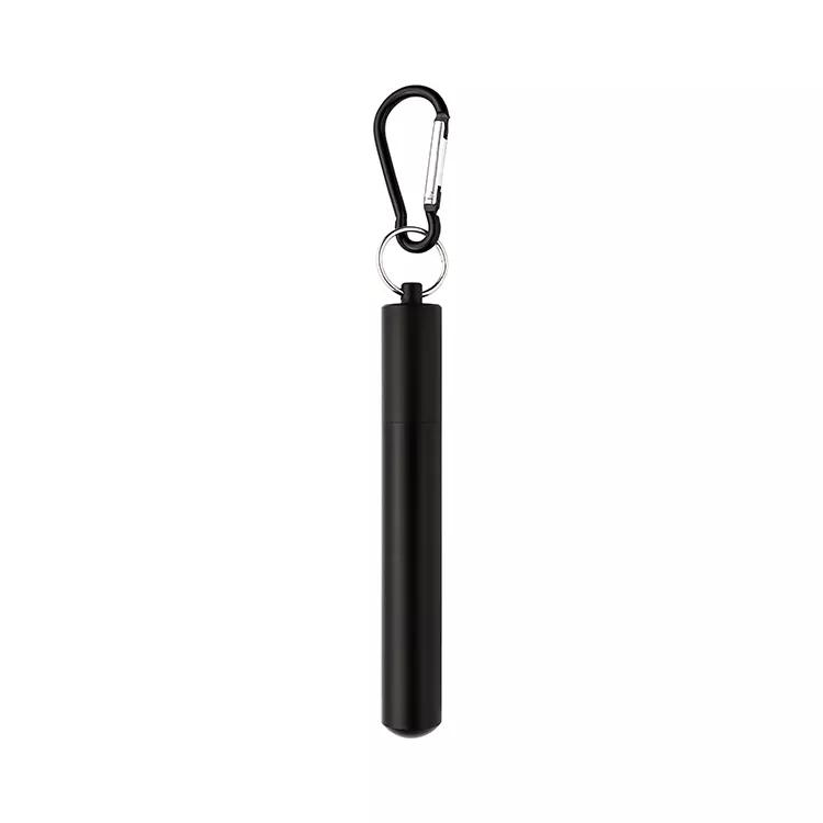 Reusable Metal Collapsible Straw Set 304 Stainless Steel Drinking Straw With Case Brush Telescopic Straw