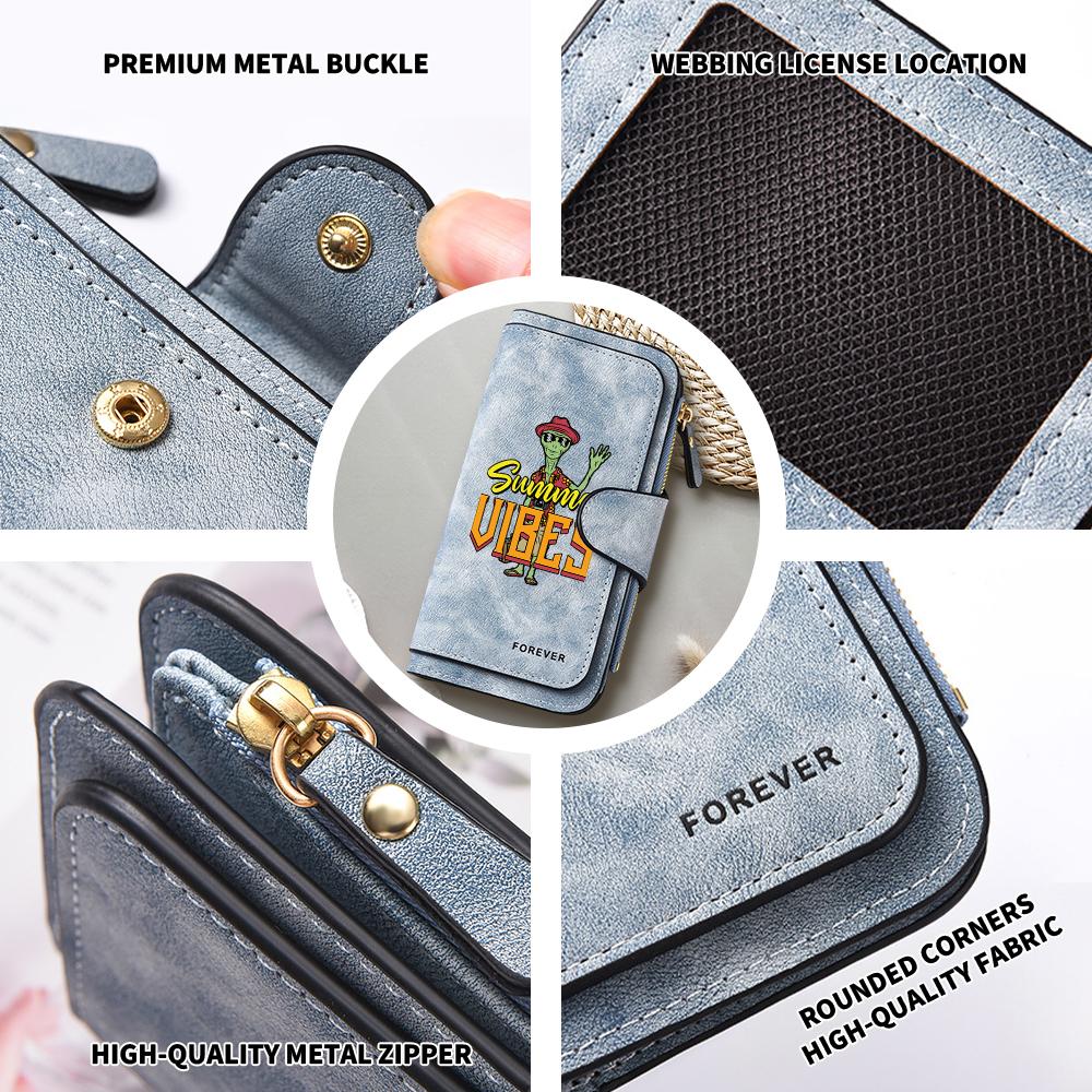 Summer Vibes Alien Pattern Leisure Multi Slots Daily Fashion Wallet