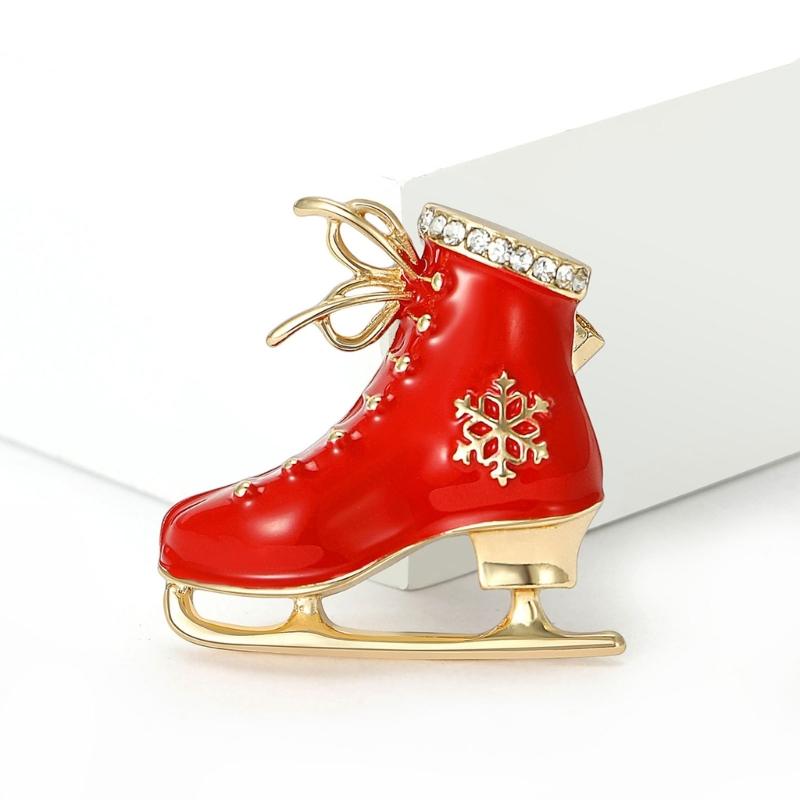 Ski Ice Skate Shoe Brooches Unisex Pins for Winter Sports Enthusiasts Casual Party Accessories