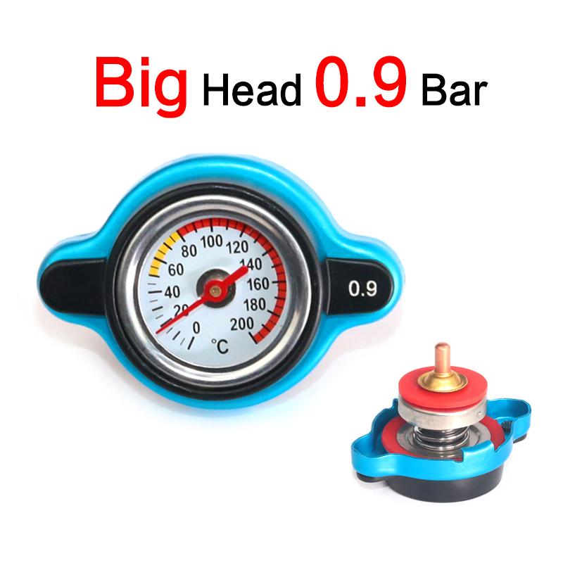 Car Motorcycle Styling Thermo Radiator Cap Tank Cover Water Temperature Gauge with Utility Safe 0.9 Bar/ 1.1 Bar/1.3 Bar