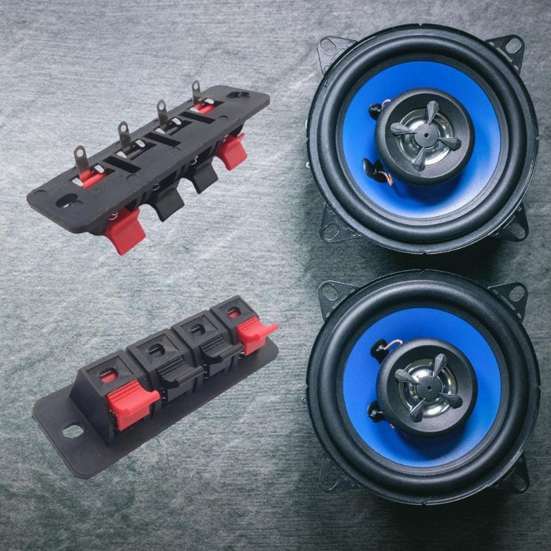 Quick Install Plastic Spring Terminal Clip for Speaker Systems 4Pin Auditory Connectors LED Aging Test 54mm Hole Space