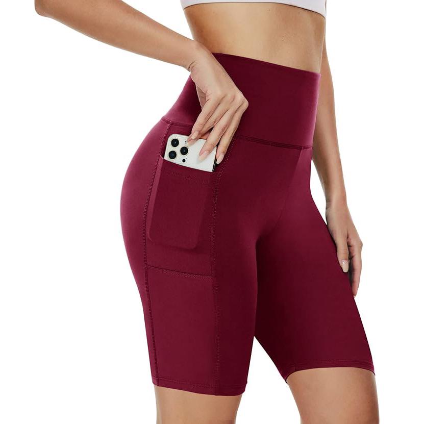 Frühling/Sommer Damen High-Waist Leggings mit Taschen: Schlankmachende, Po-Hebende Yoga-Sporthosen, Auf Lager.