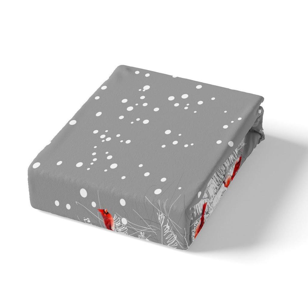 Winter Holiday Themed Christmas Three-Piece Quilt Cover Digital Printing Bedding Set