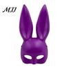 Themed Party Mask for Adults Halloween Bunny Half Face Mask, Costume Prop with Long Plastic Rabbit Ears, Cosplay Adults, Masquerade Accessory