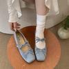 Fashion Women's Mary Jane Shoes Soft Butterfly Knot Thick Bottom Velvet Surface Increased Height Spring Single Shoes Korean Style