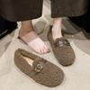 Fashion Xiaoxiangfeng fluffy shoes women's new Doudou shoes super soft short plush cotton shoes for pregnant women