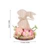 Vintage Wooden Easter Bunny Tabletop Centerpiece Farmhouse Spring Decor Egg Hugging Rabbit with Flowers for Dining Table Cabinet