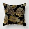 Golden Tropical Leaf Pattern Pillow Covers Pattern Cushion Cover Suitable for Sofa Bedroom Car Pillow Cover