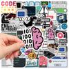 10/30/50pcs Funny Programming Stickers Java Cloud Language Internet Decals DIY Skateboard Luggage Phone Waterproof Sticker Packs