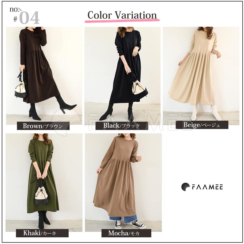 Famy Winter Loungewear Plus 5 Colors Loose Long Maxi Length Women's Dress, Sizes, Available, Fit, Sleeves, (Free Size, Green)