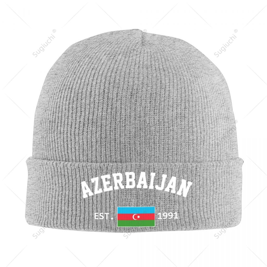 Knitted Hat Unisex Azerbaijan EST Independence Day For Unisex Women Boys Winter Autumn Beanie Cap Warm Bonnet