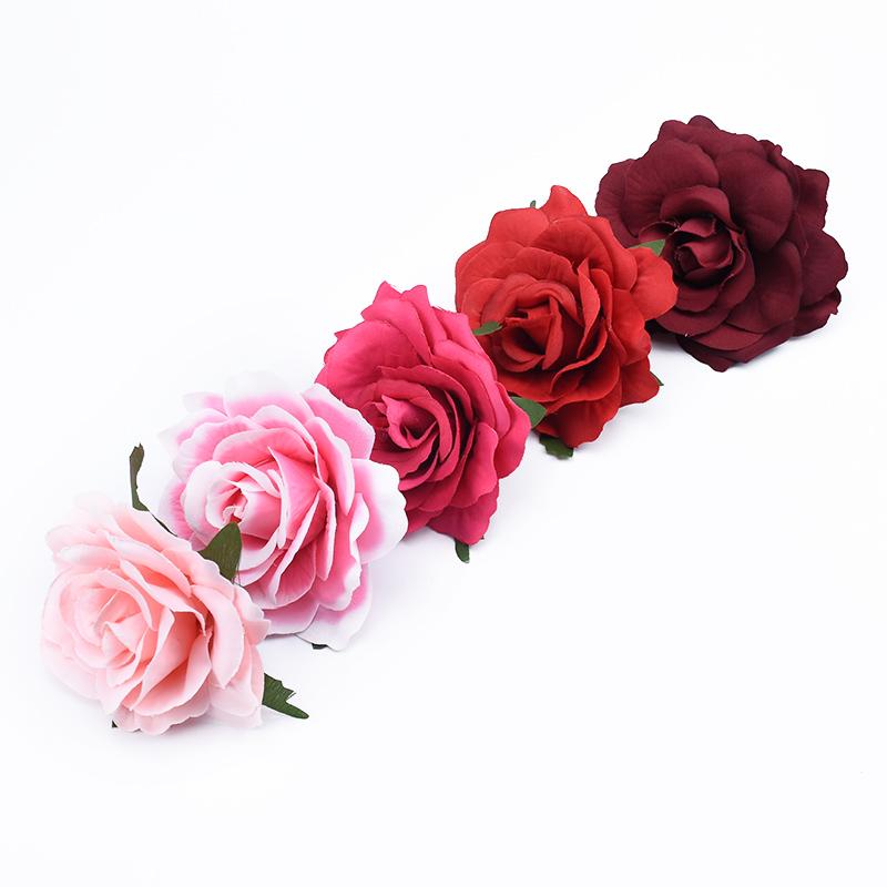 100pcs Artificial Flower Silk Rose Head Wedding bridal bouquet Brooch Wreaths Christmas Home garden Diy Gift Decoration Hot sale