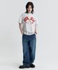 MAGOODGAN Swagber 3598 East Coast Oversized Red At Melange Grey Short Sleeve Tee