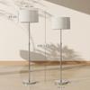 Floor Lamp Dimmable with Linen Shade E27 Height-adjustable Beige