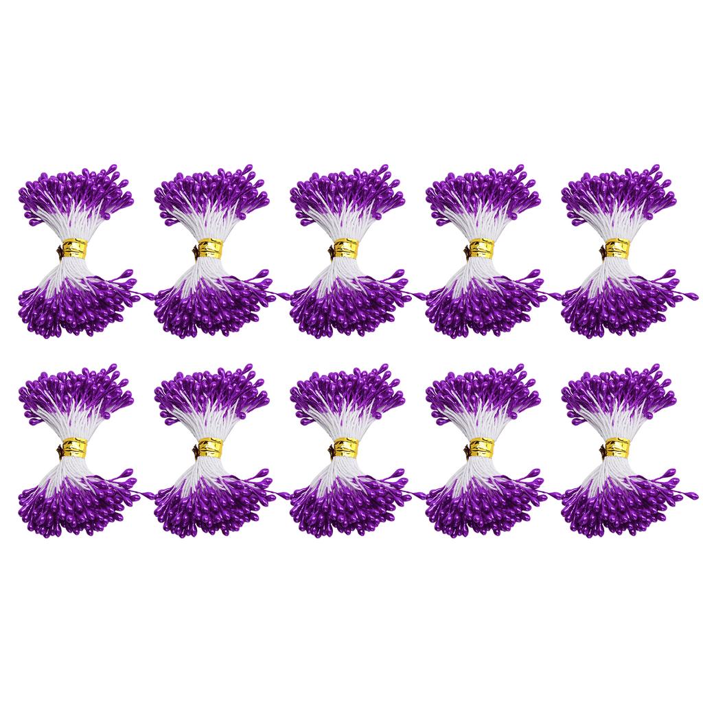 900Pcs Flower Stamen Purple Gypsum Artificial Bouquet Decor HandMade Crafts Accessories(3mm(#22) )