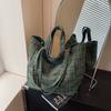 Women's Large Capacity Tote Bag Plaid Handbag Commuter Shoulder Bag