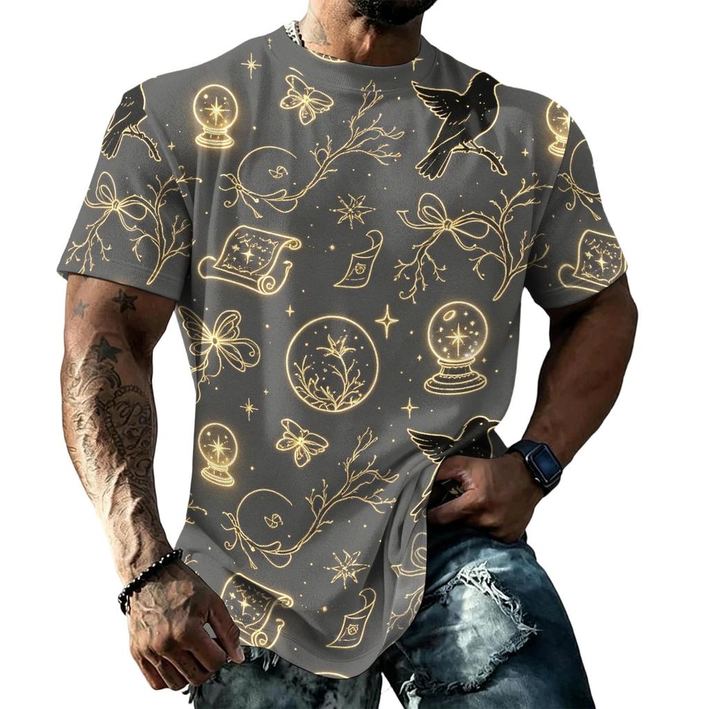 Unisex Loose Fit Casual Short Sleeve T Shirt Halloween Themed Print Top Comfortable Everyday Wear