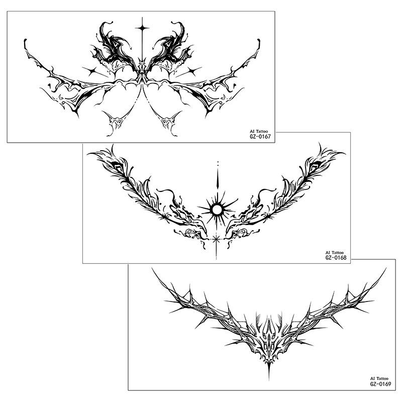Juice Herbal Tattoo Sticker Waterproof Angel Wings Temporary Tattoo Sticker Tattoo