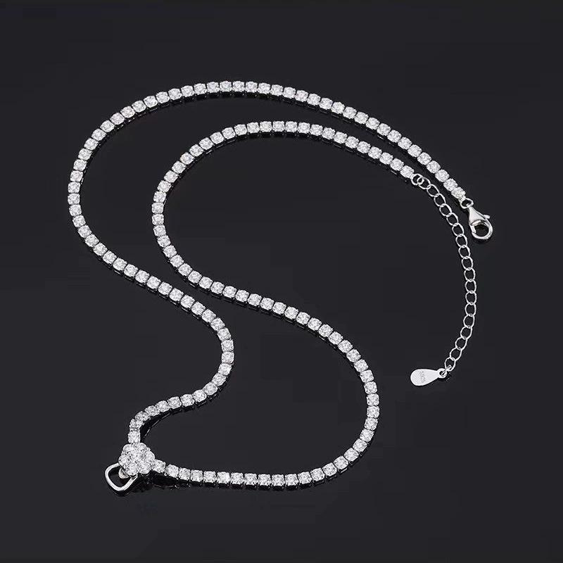 

Full Diamond Simulation Diamond Necklace Universal Chain Imported Synthetic Cubic Zirconia Premium Sweater Chain