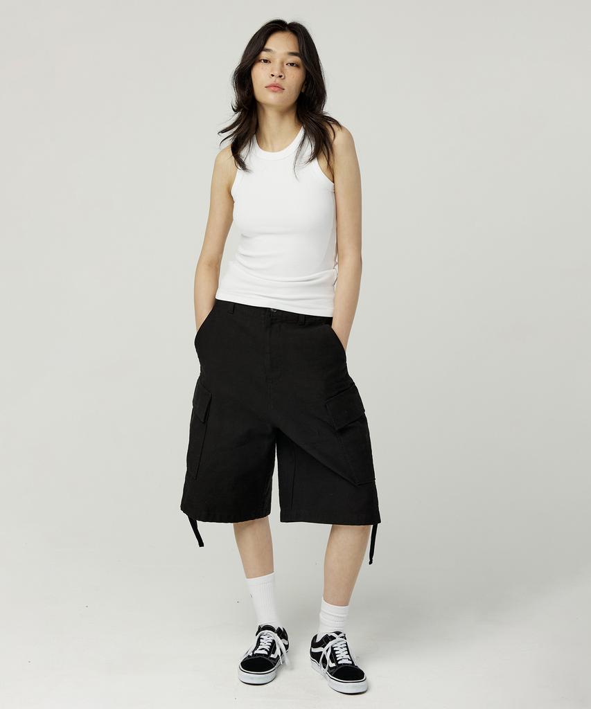 MAGOODGAN Sliver 3905 Soft Ribbed Sleeveless Off-White T-Shirt