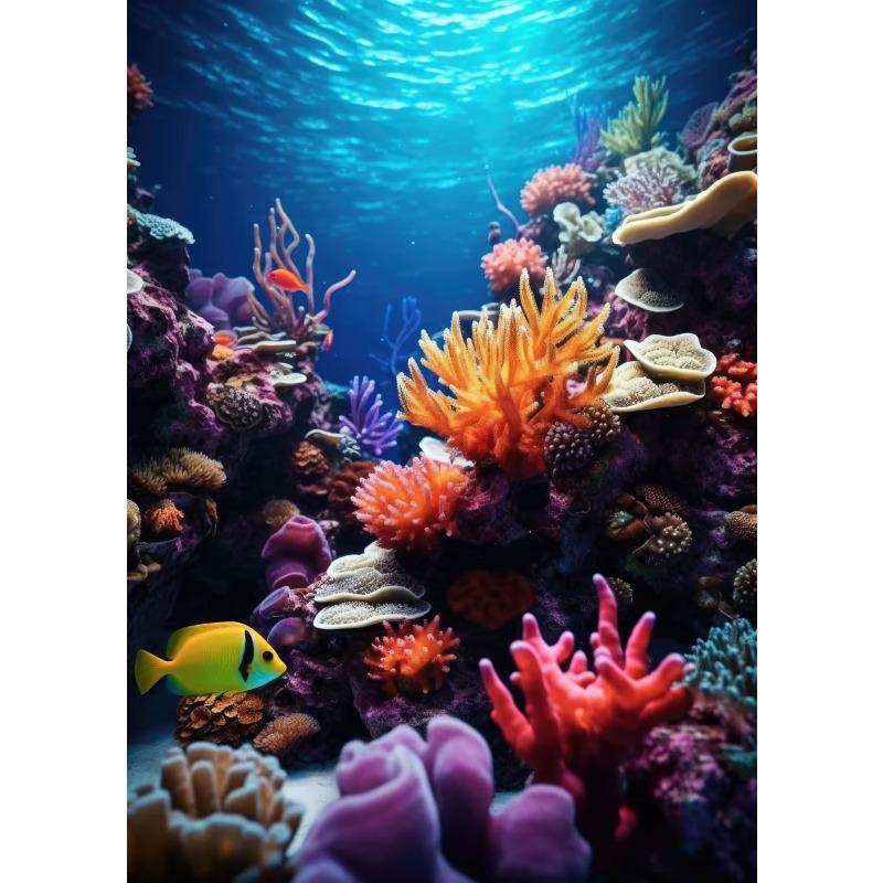Beautiful Deep-Sea Coral Reefs Underwater World Scenery Poster Canvas Art Painting Prints Home Room Wall Picture Decoration