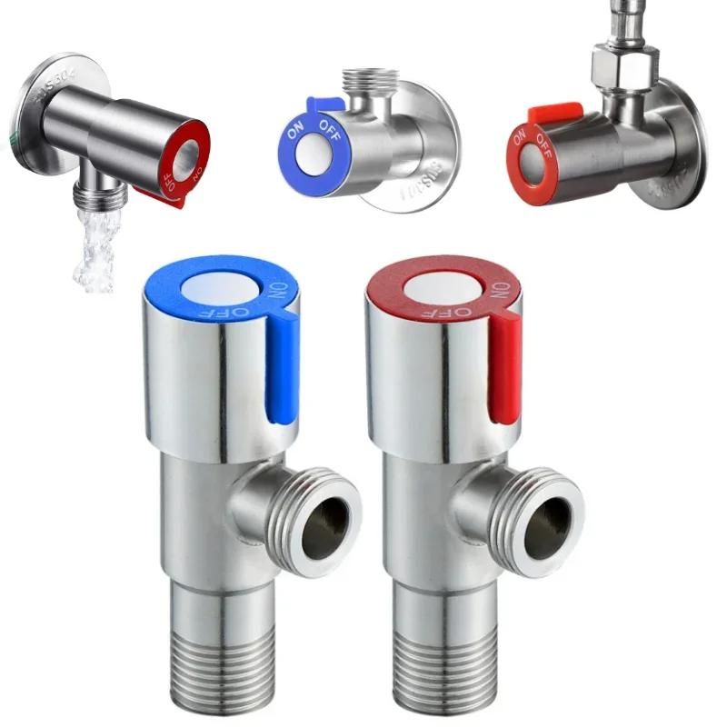 Robinet d'entrée d'eau chaude et froide en acier inoxydable, robinet d'angle de remplissage de toilettes, robinet de chauffe-eau de lavabo pour cuisine, accessoires de salle de bain