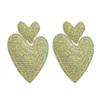Digadagu Metallic Colorful Rhinestone Heart Earrings Women's Pop Exaggerated Dangle Earrings Party Jewelry Accessories
