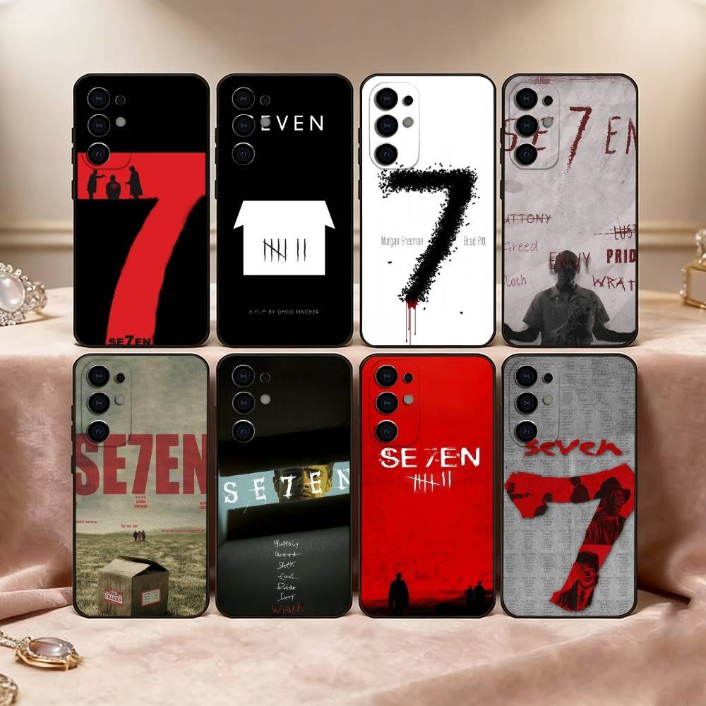 S-Seven Phone Case For Samsung S25,S24,S21,S22,S23,S30,Ultra,S20,Plus,Fe,Soft Silicone Black Cover