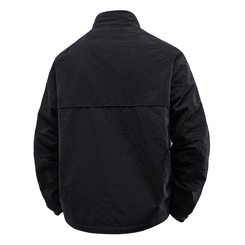 Men's Trendy Long Sleeve Jacket - Spring/Autumn Style, Solid Color, Casual & Versatile Outerwear