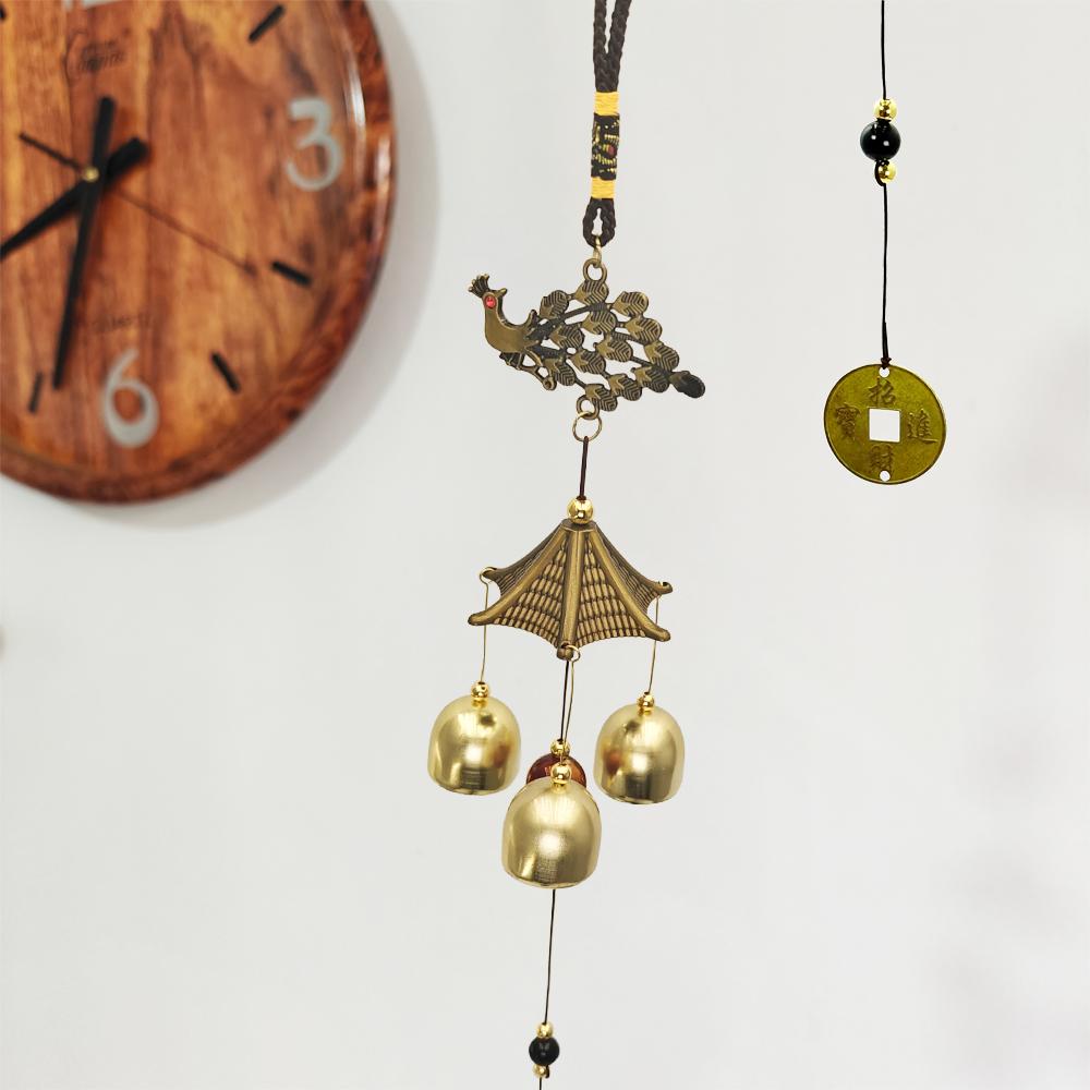 1 PC Lucky Wind Chimes Feng Shui Hanging Wind Chimes for Garden Good Luck Chinese Wind Bells with Coin Matel Bells Butterfly Cat