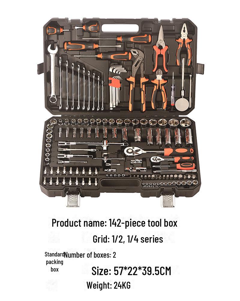 150-Piece Multi-Function Auto and Motorcycle Repair Tool Set with Socket Wrench Sleeve