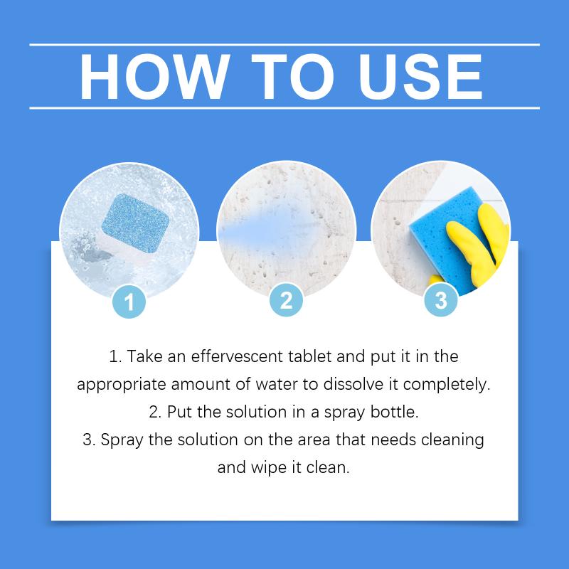 Cleaning Effervescent Tablets Powerful Multi Surface Stain Remover Long Lasting Deodorizer for Home Office Fish Tank