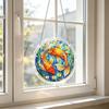 Acrylic Jigsaw Puzzle Suncatcher Window Hanging Ornament with Swan and Water Lily Print for Home and Office Decoration