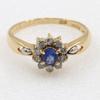 Ring K18 Yellow gold/Pt900Platinum/Sapphire / Diamond #5.8(US Size) 2.3g Women Used
