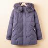 Small mother winter clothes fleece thickened coat new middle-aged women's cotton-padded jacket medium and long cotton-padded clothes