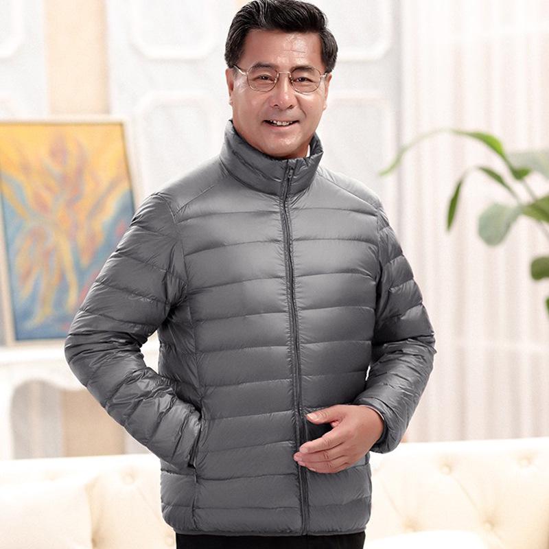 Men's Lightweight Down Jacket - Midlife & Senior, Plus Size, Short, Autumn/Winter Coat