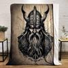 "Viking Warrior with Helmet and Sword" Patterned Flannel Blanket Perfect for the Bedroom Living Room, Sofa, or a Little Nap