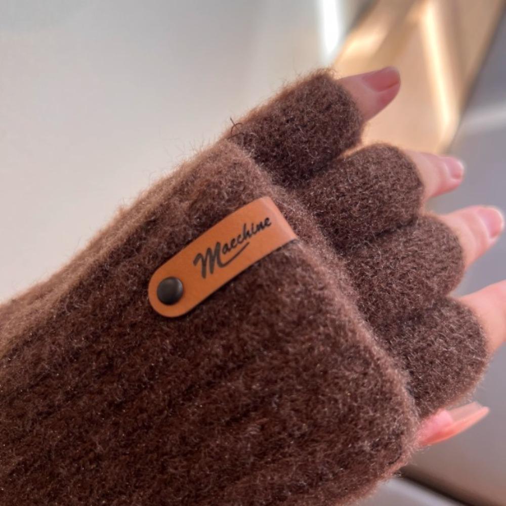 Thermal Knitted Gloves Casual Half-finger Gloves Fashion Touchscreen Mittens  Men Women