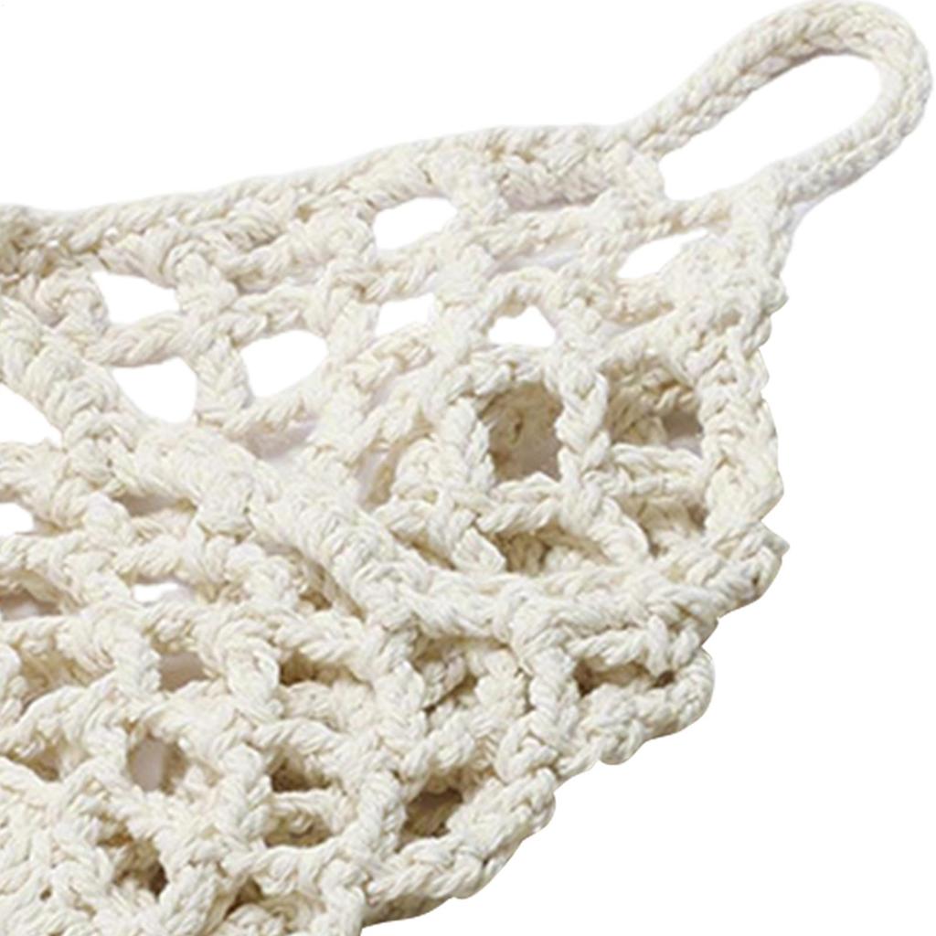1PC Macrame Plant Hanger Handmade Breathable Storage Net Woven Plant Basket For Living Room Dorm Farmhouse Indoor Outdoor Garden