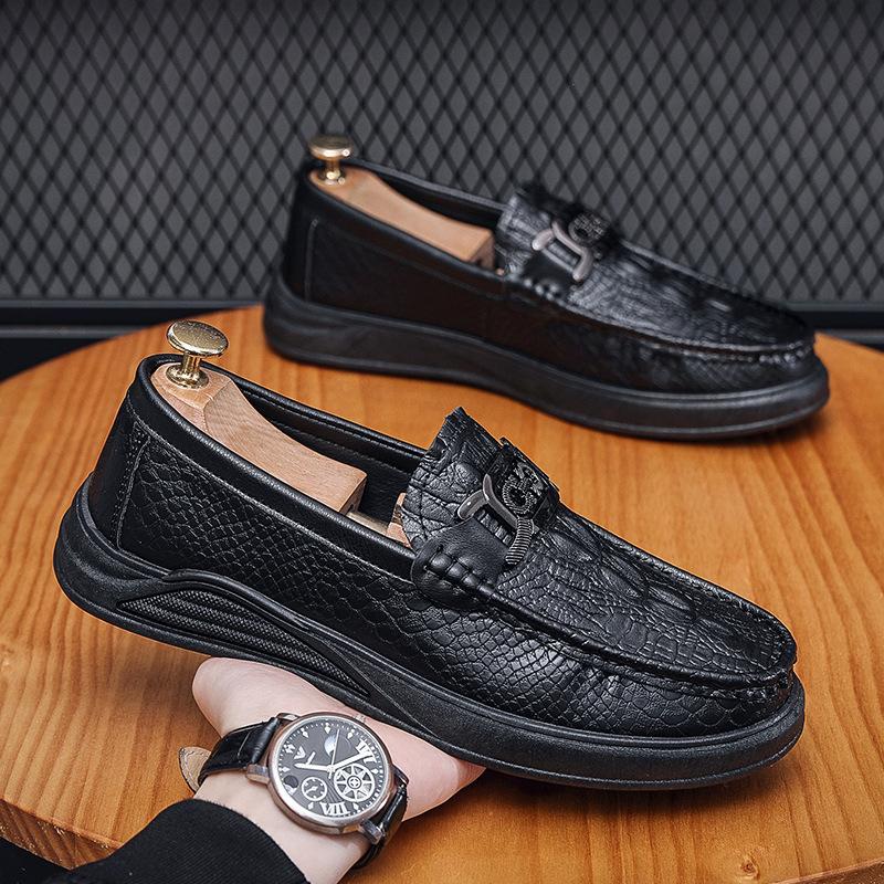 

Spring breathable casual leather shoes men s British one-pedal versatile soft-soled Doudou shoes daily low-top board shoes men s shoe trend 39