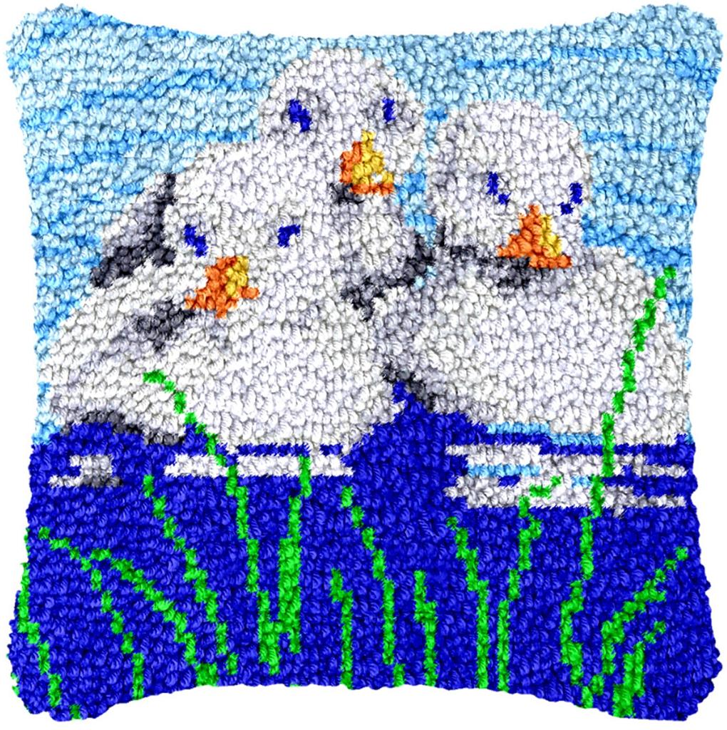 Diy Latch Hook Duck Rabbit Cushion Pillowcase Canvas Crocheting Carpet Embroidery Pillow Latch Hook Kit Knitted Knot Carpet Deco