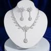 European & American Style Zircon Sunflower Necklace & Earrings Set
