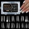 288pcs 12 Styles Nail Art Model Extend Crystal Nail Plate Transparent Nail Film French Acrylic Long Fake Nails Nail Forms