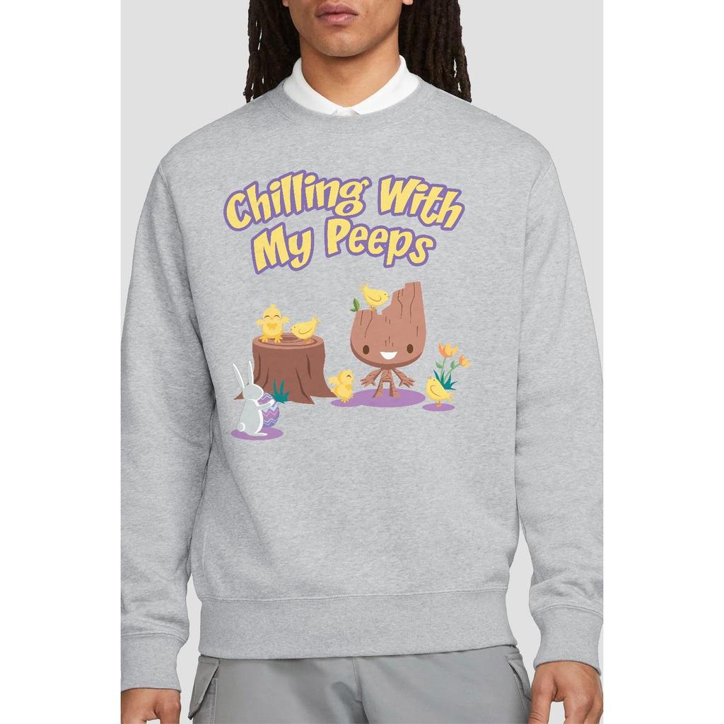 Guardians Of The Galaxy Unisex Adult Chilling With My Peeps Groot Sweatshirt