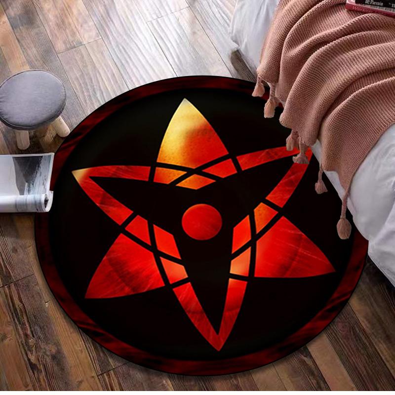 1Pc Sharingan Circular Print Rug - home decoration Carpet For Living Room Bedroom Flooring Computer Chair Area Rug