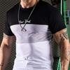 Men's Striped T-shirt Retro 3D Printed Short Sleeved Top T-shirt Men's Clothing